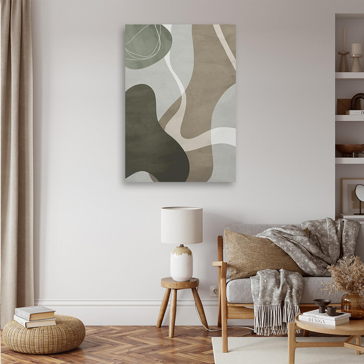 WANDBILD graue boho formen - Grau, Textil (40/60cm) - Feeby