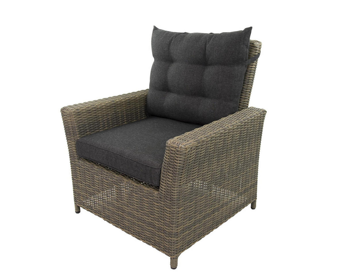 DININGLOUNGE-SET Asti Braun-Melierung, Polyrattan, 7 Personen - Braun, Naturmaterialien - bellavista - Home & Garden