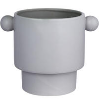 BLUMENÜBERTOPF Handle - Grau, Keramik (20cm) - BUTLERS