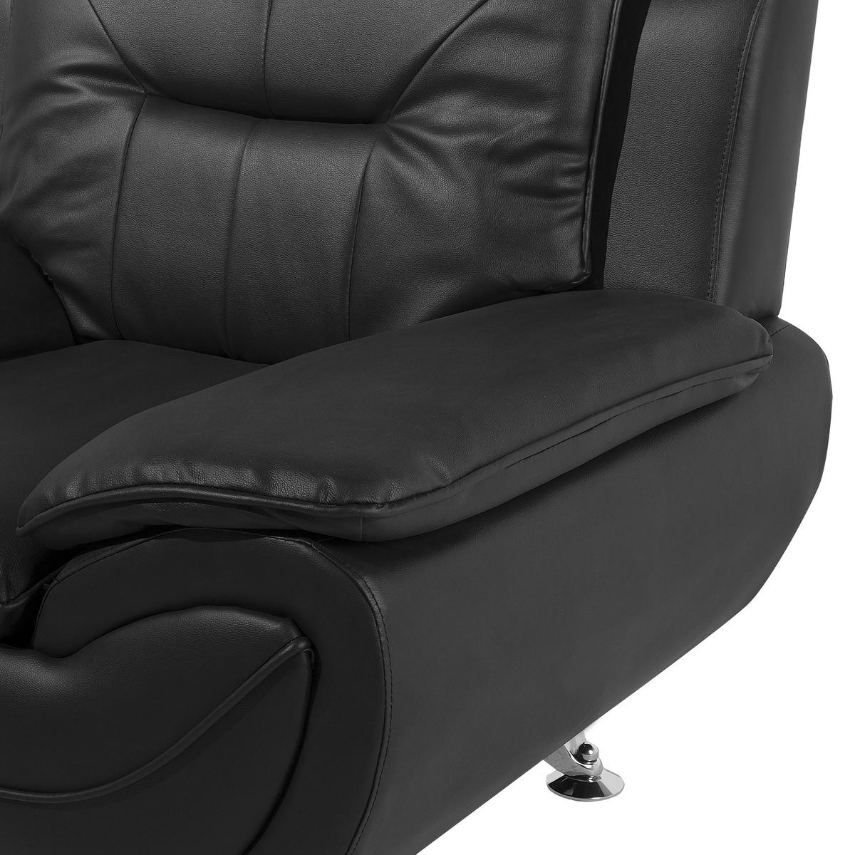 SESSEL Kunstleder Schwarz Leira - Schwarz, Kunststoff/Textil (113/88/86cm) - Beliani