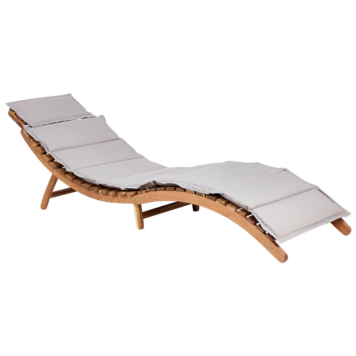 GARTENLIEGE Heller Holzfarbton Luino - Hellbraun/Grau, Holz (60/54/188cm) - Beliani