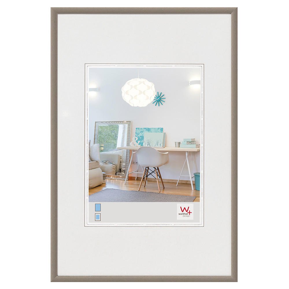 KUNSTSTOFFRAHMEN New Lifestyle Kst.Rahmen 21x29,7 cm stahl - Edelstahlfarben, Kunststoff (22.2/31/1.4cm) - walther design