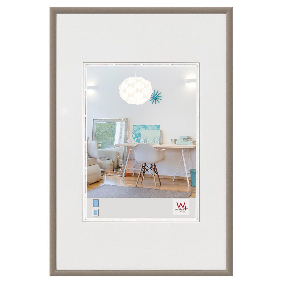KUNSTSTOFFRAHMEN New Lifestyle Kst.Rahmen 21x29,7 cm stahl - Edelstahlfarben, Kunststoff (22.2/31/1.4cm) - walther design