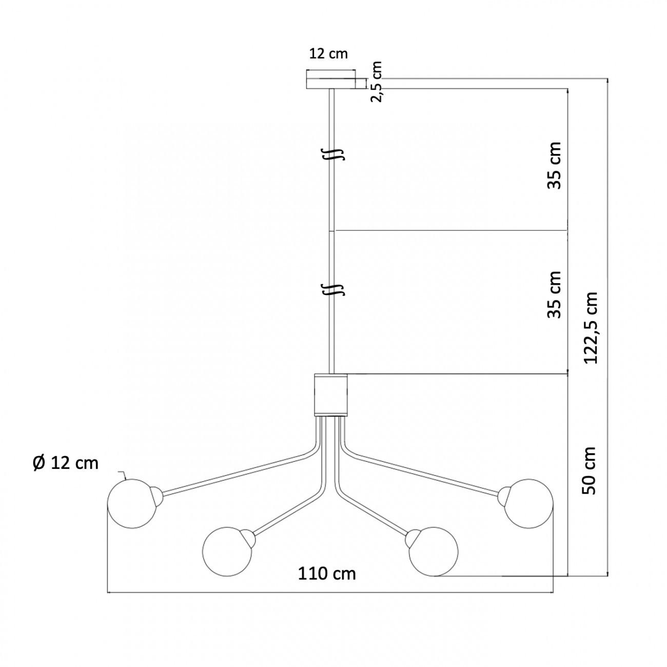HÄNGELEUCHTE Audrey, Weiß und Gold, 50cm - Goldfarben, Glas (50/110/50cm) - KOSILUM