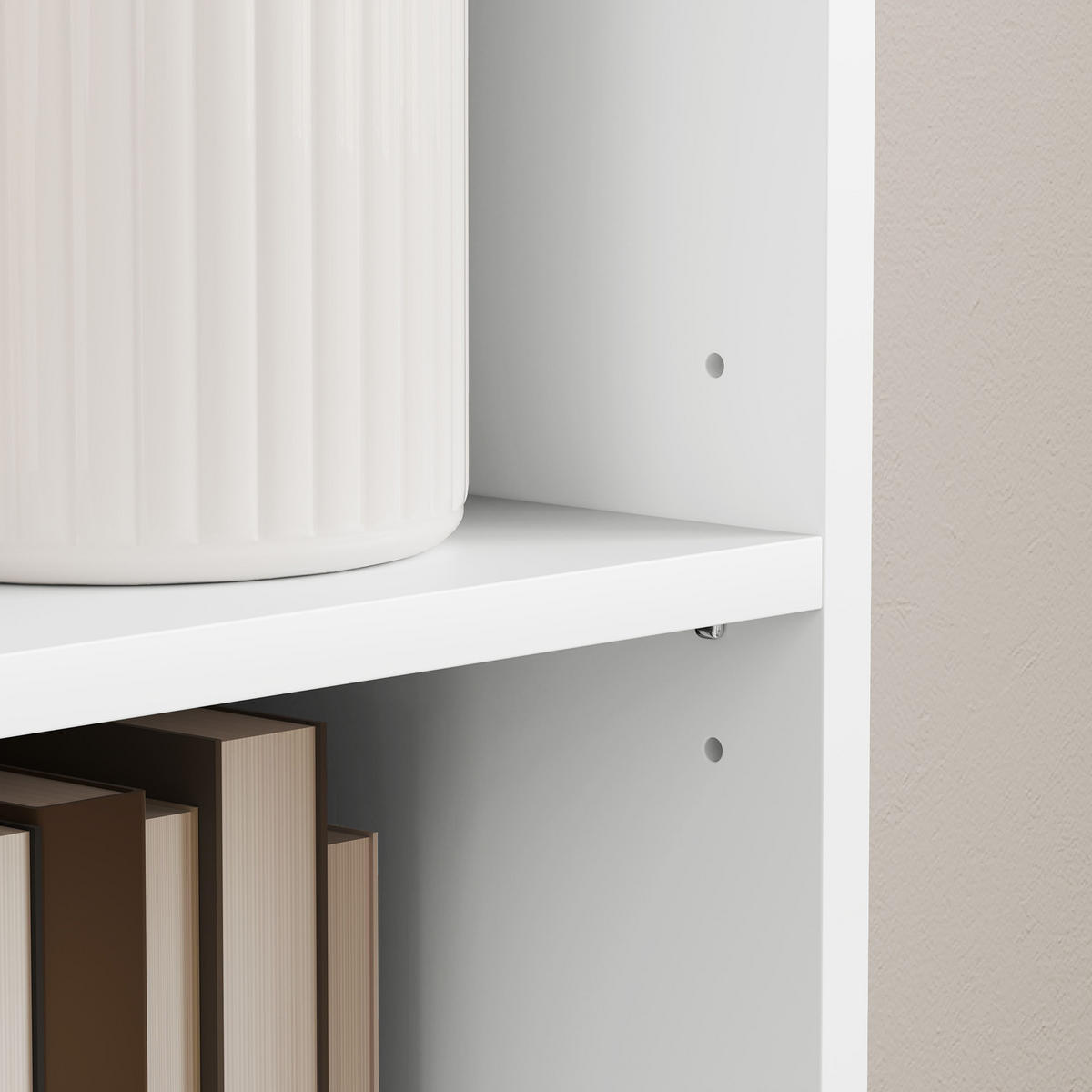 BÜCHERREGAL mit Verstellbare Ablage, Weiß - Weiß, Karton (24/133.5/30cm) - HOMCOM