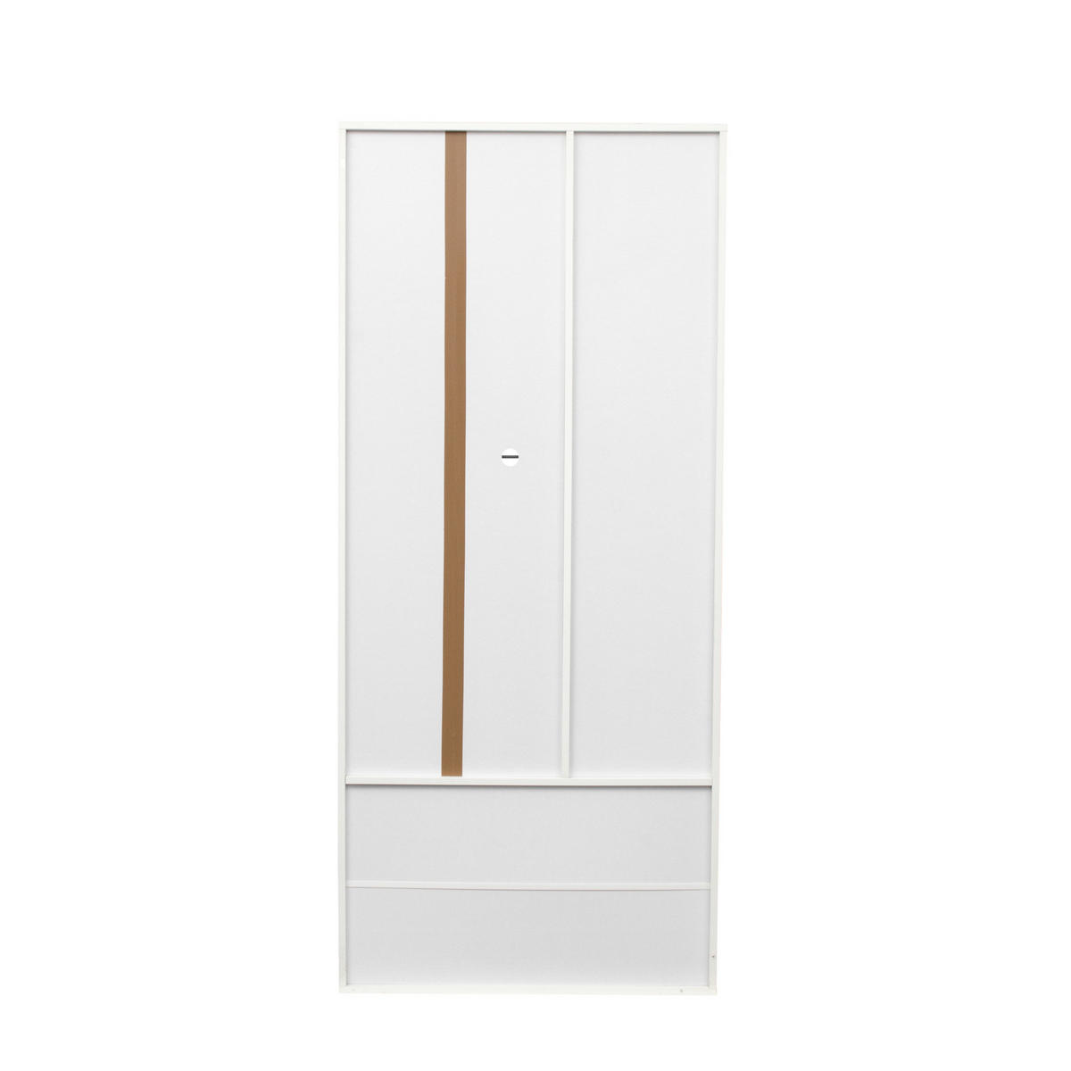 HIGHBOARD mit LED-Beleuchtung 59,5/35/182 cm mit 2 Türen und 2 Schubladen - Weiß, Holzwerkstoff (59.5/182/35cm) - BEAOK