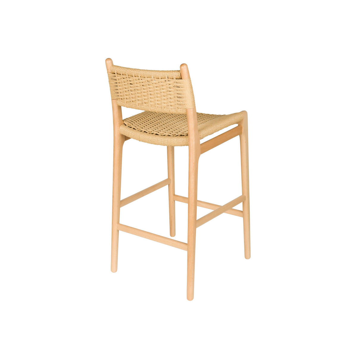 BARHOCKER Cecile Rückenlehne 67,5 cm Naturel - Beige, Holz (48/95.5/47cm) - Dutchbone