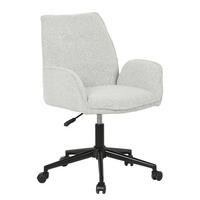 BÜRODREHSTUHL - Bouclé / Eisen - Greige/Schwarz, Textil/Metall (57/81/62cm) - home24