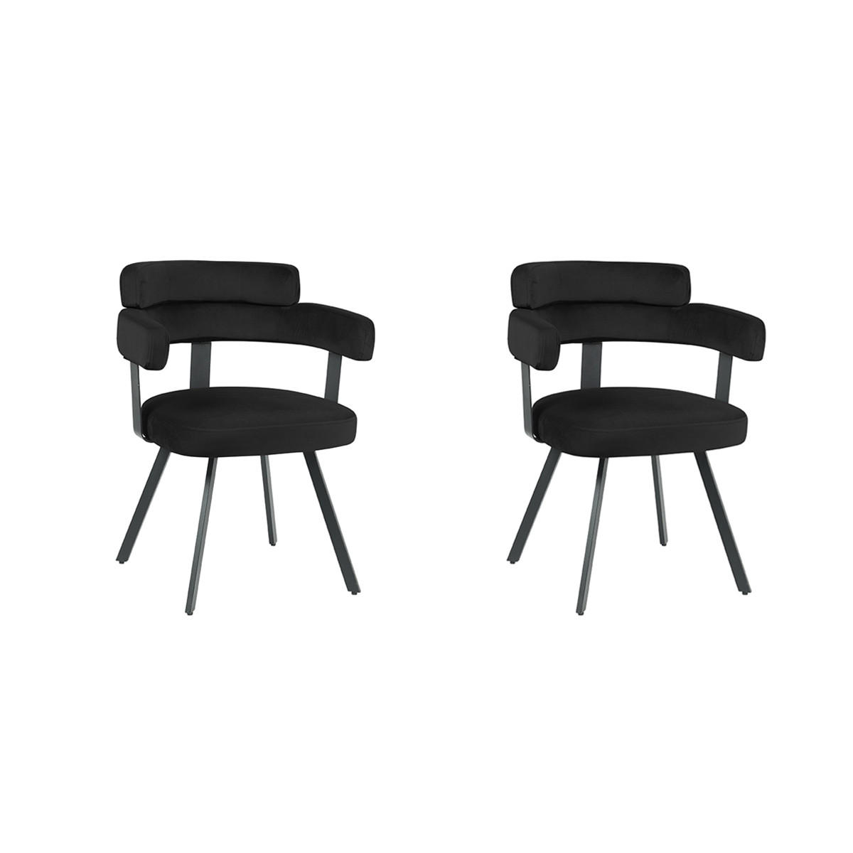 ESSZIMMERSTUHL Bardio Schwarz 57/62/79 cm 2er-Set - Schwarz, Textil (62/79/57cm) - LABEL51