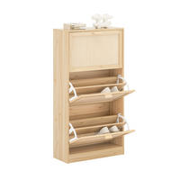 SCHUHSCHRANK NATUR - Naturfarben, Naturmaterialien/Holzwerkstoff (60/118/24cm) - SoBuy