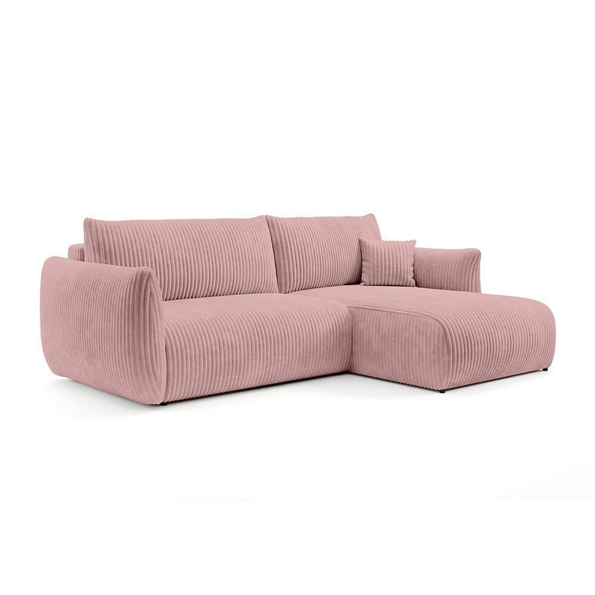 ECKSOFA ALLORO Rosa - Rosa, Textil (257/88/177cm) - Pillovely