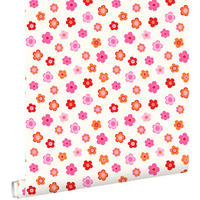 TAPETE Blumenmuster 53 cm x 10.05 m - Pink, Papier (53/0.1cm) - ESTAhome