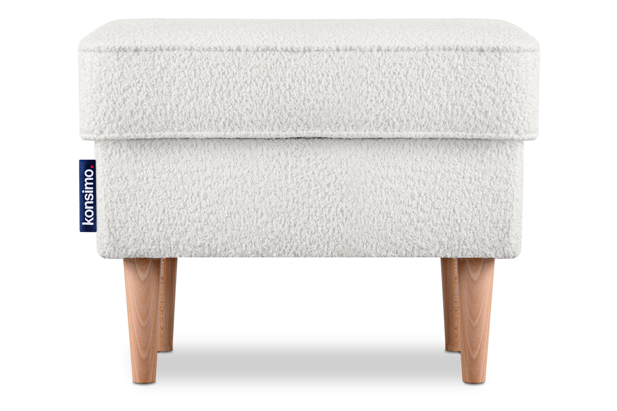 SITZHOCKER STRALIS zeitloses Design hohe Füße, weiß - Weiß, Textil (41/43/56cm) - KONSIMO®