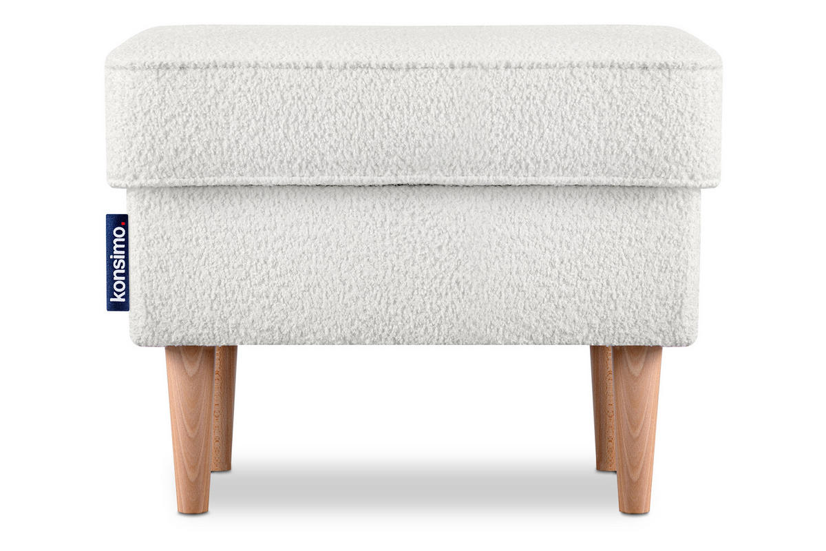 OHRENSESSEL STRALIS mit Sitzhocker, Weiss - Weiß, Textil (82/108/80cm) - KONSIMO®