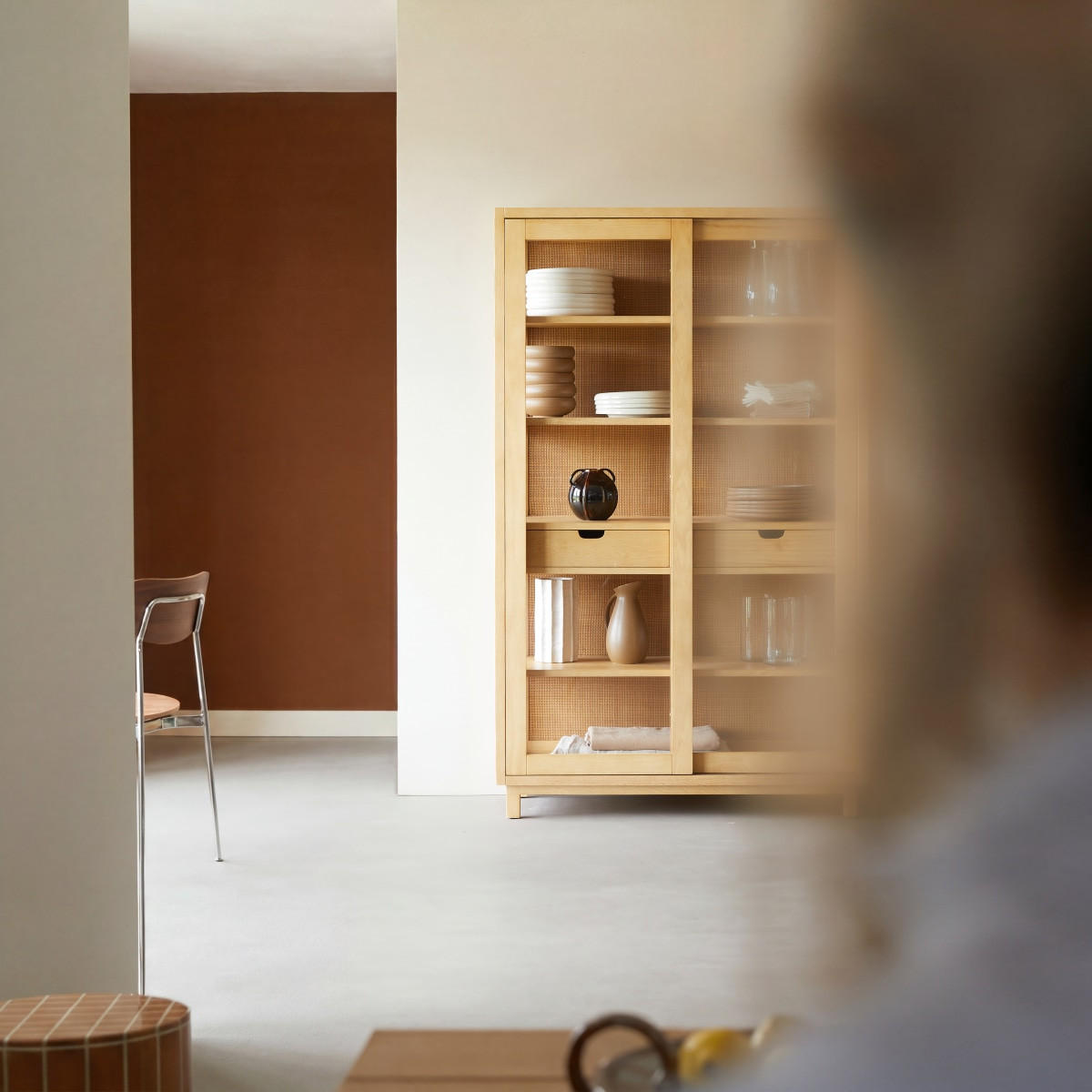 GESCHIRRSCHRANK Adel Natur aus Eiche - Naturfarben, Holz (110/180/45cm) - Tikamoon