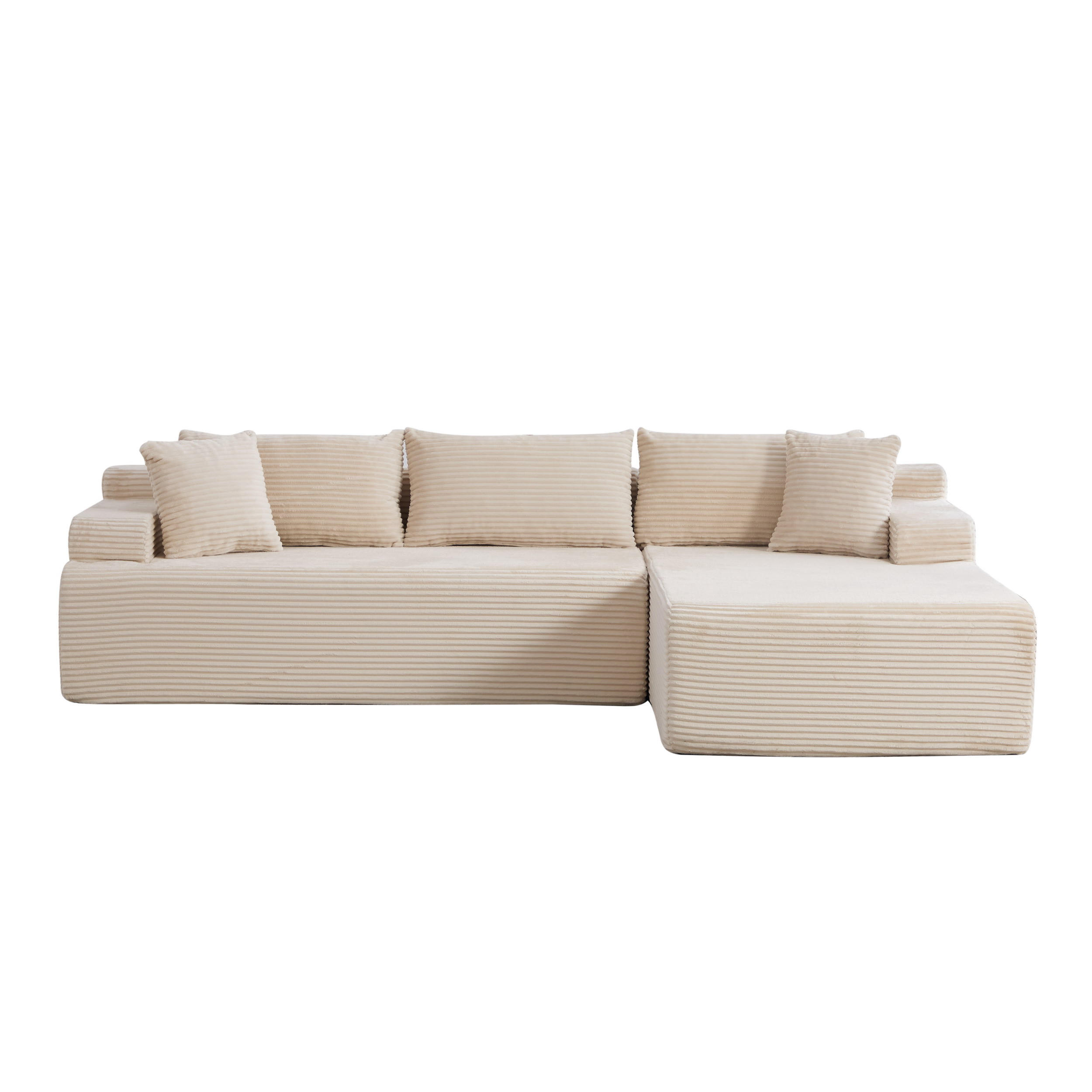 ECKSOFA 272/174/74.5 cm Beige mit rutschfestem Boden - Beige, Textil (174/74.5/272cm) - Oxeza