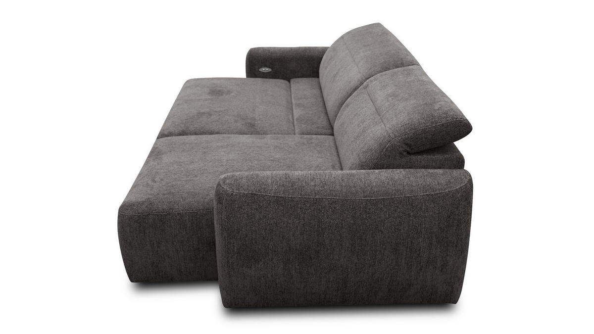 ECKSOFA NERO 4-Sitzer, dunkelgrau - Dunkelgrau/Schwarz, Holz/Textil (272/81/159cm) - Courtois Laville