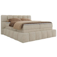 BOXSPRINGBETT NIRA KING 200/200 Creme Strukture - H4 - Creme, Holz/Textil (200/200cm) - MKS