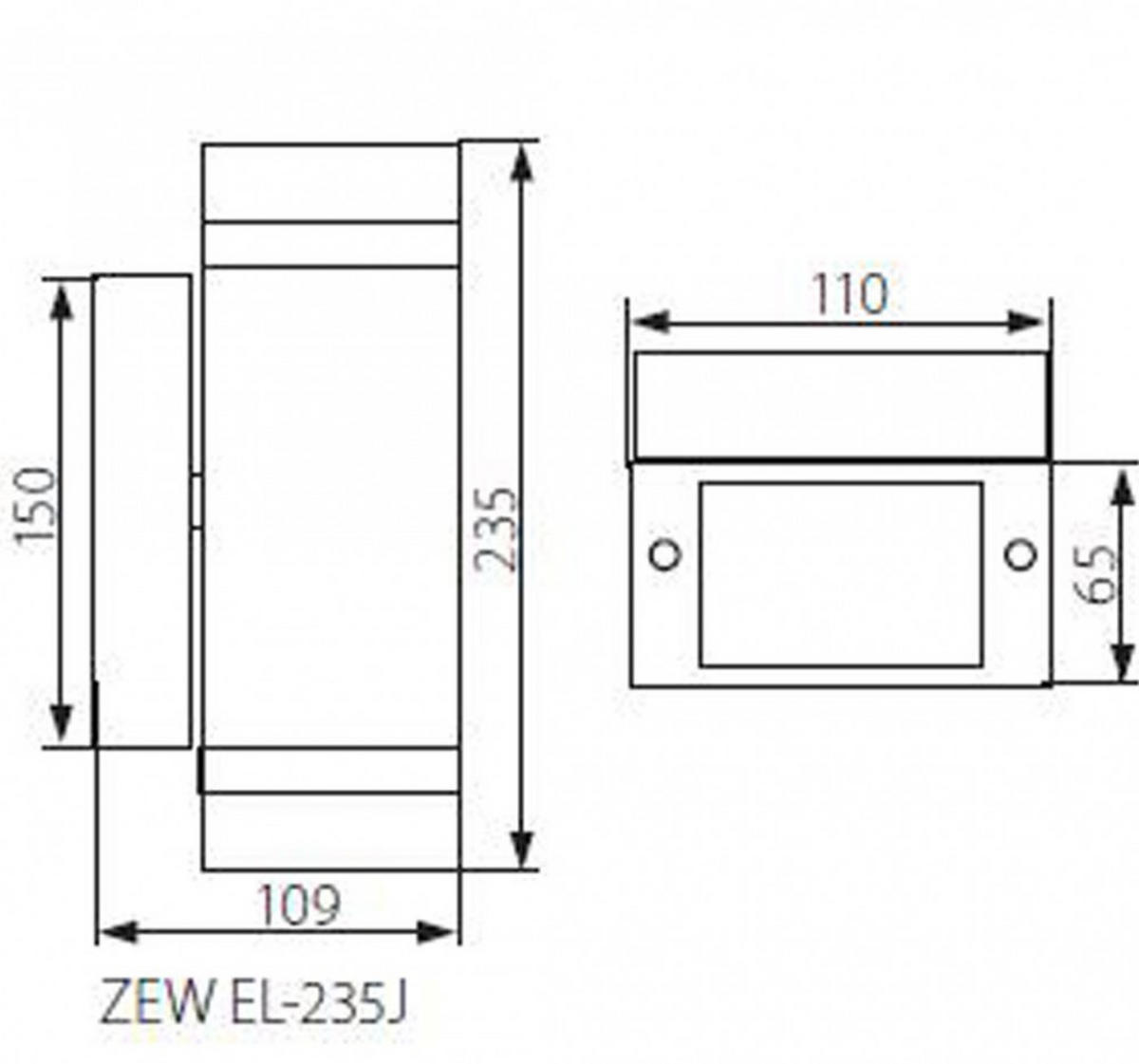 AUSSEN-WANDLEUCHTE ZEW Metall Grau - Grau, Glas (11/23.5/10.9cm)