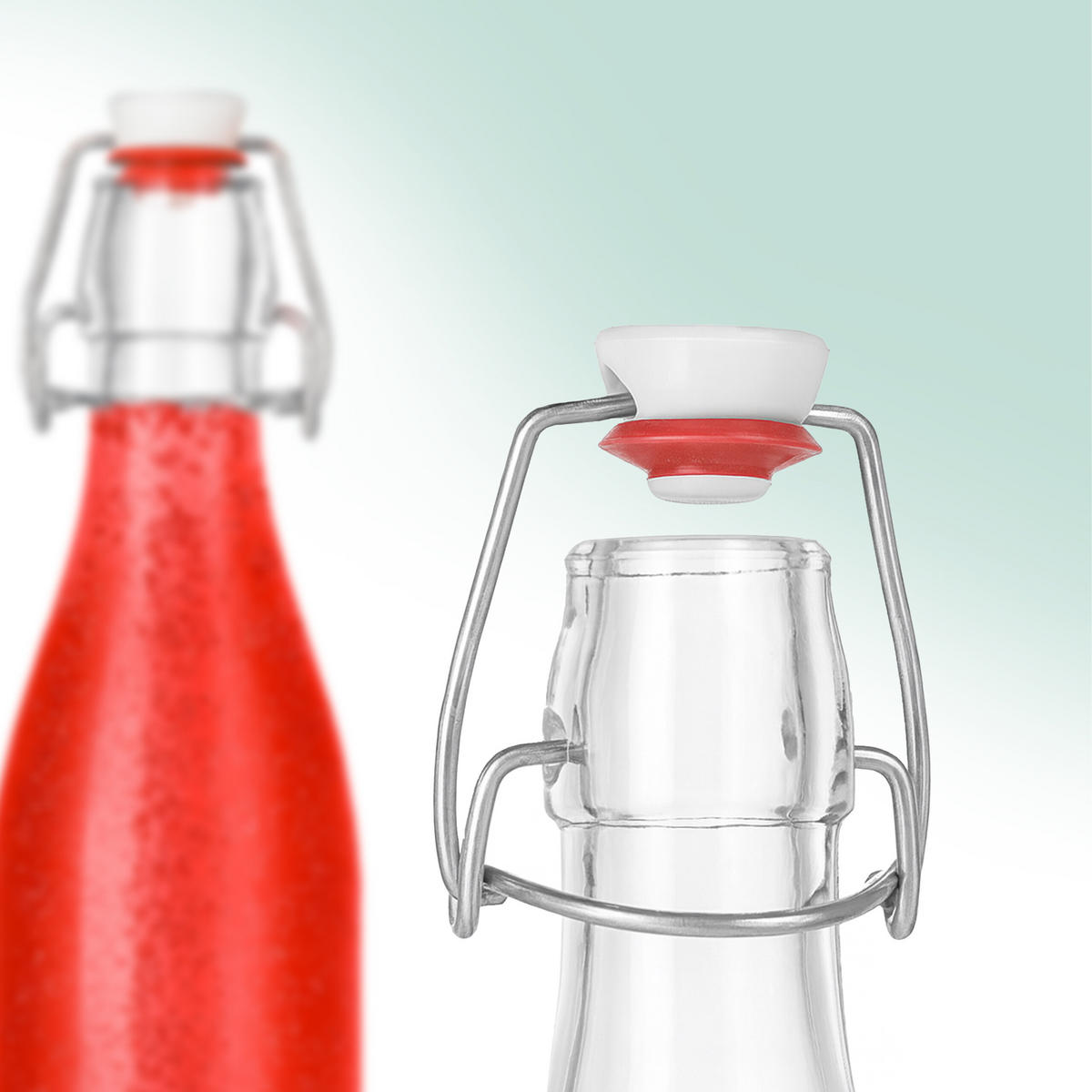 6XFLASCHE - Transparent, Glas/Kunststoff (8.5/31/8.5cm) - Relaxdays