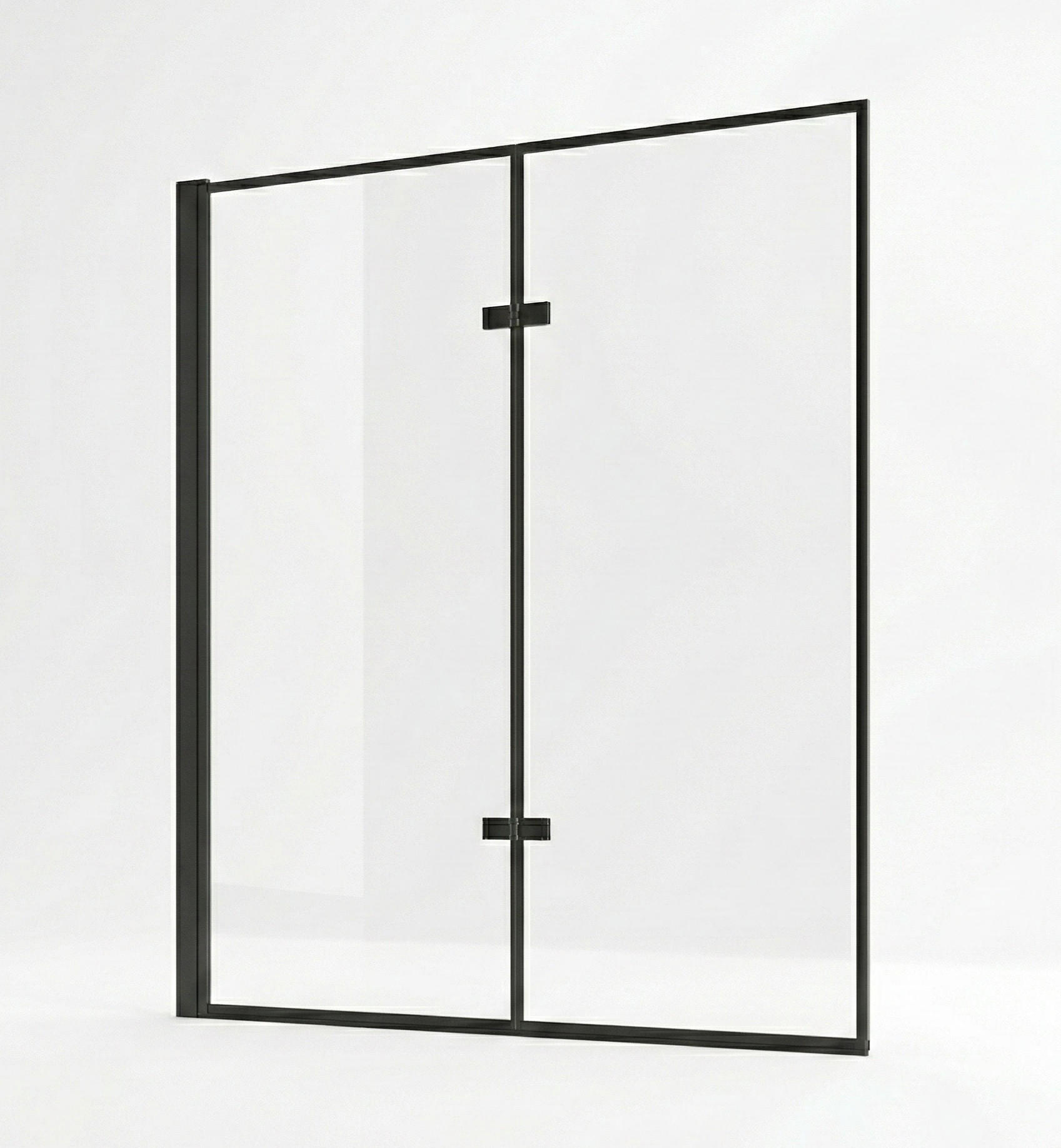 BADEWANNE Medal 2 Teile cm Schwarz - 120 x 140 cm - Schwarz, Glas (120/140cm) - Badplaats