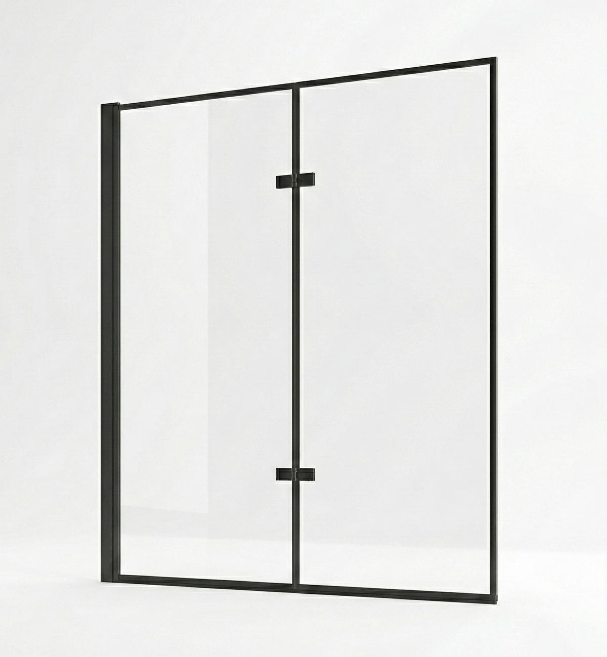 BADEWANNE Medal 2 Teile cm Schwarz - 120 x 140 cm - Schwarz, Glas (120/140cm) - Badplaats