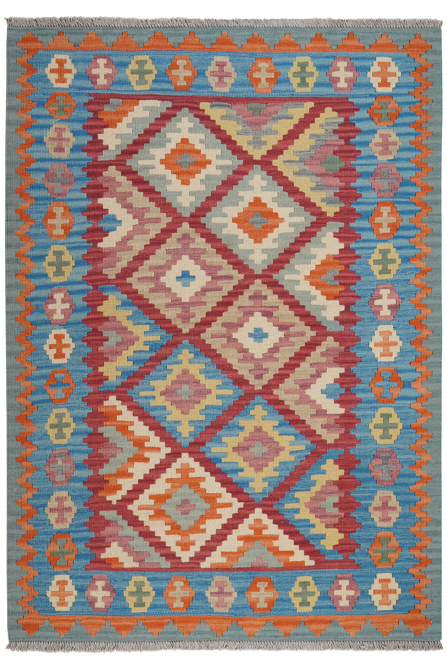 HANDWEBTEPPICH Kelim Gashgai Rot 184/130 cm Schurwolle - Rot, Textil (130/184cm) - Looma