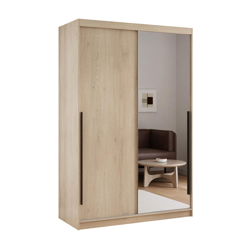 SCHWEBETÜRENSCHRANK SILENTE 140/60/215 cm, 2-türig, Cremona-Eiche - Eichefarben, Holzwerkstoff (140/215/60cm) - Idohome