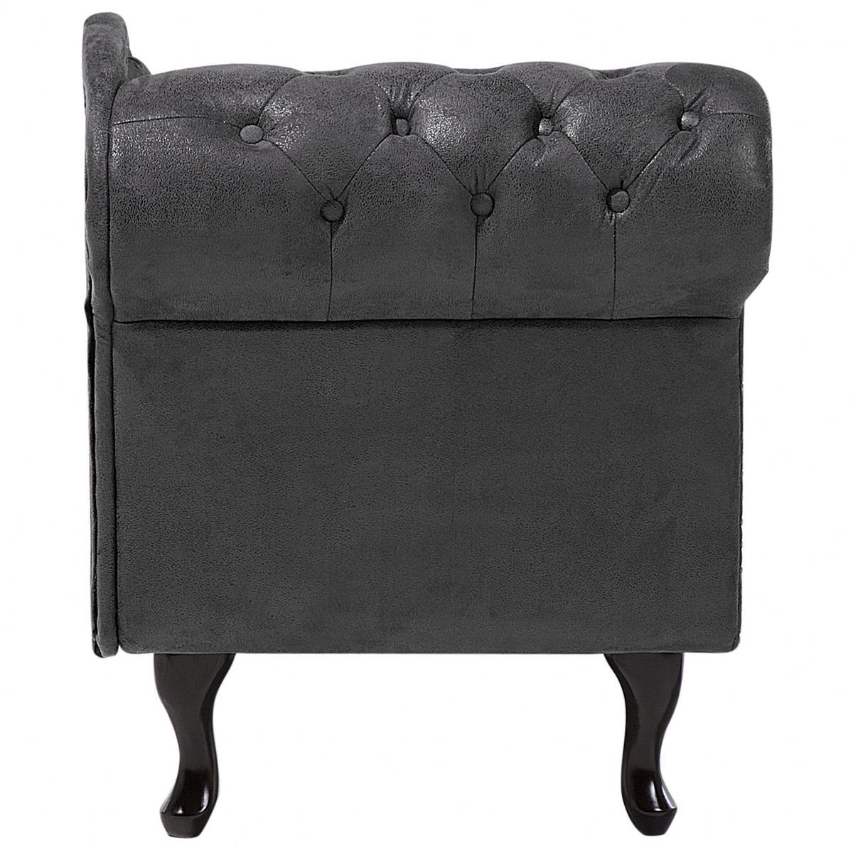 CHAISELONGUE Kunstwildleder dunkelgrau linksseitig Nimes - Schwarz/Grau, Kunststoff (170/79/61cm) - Beliani