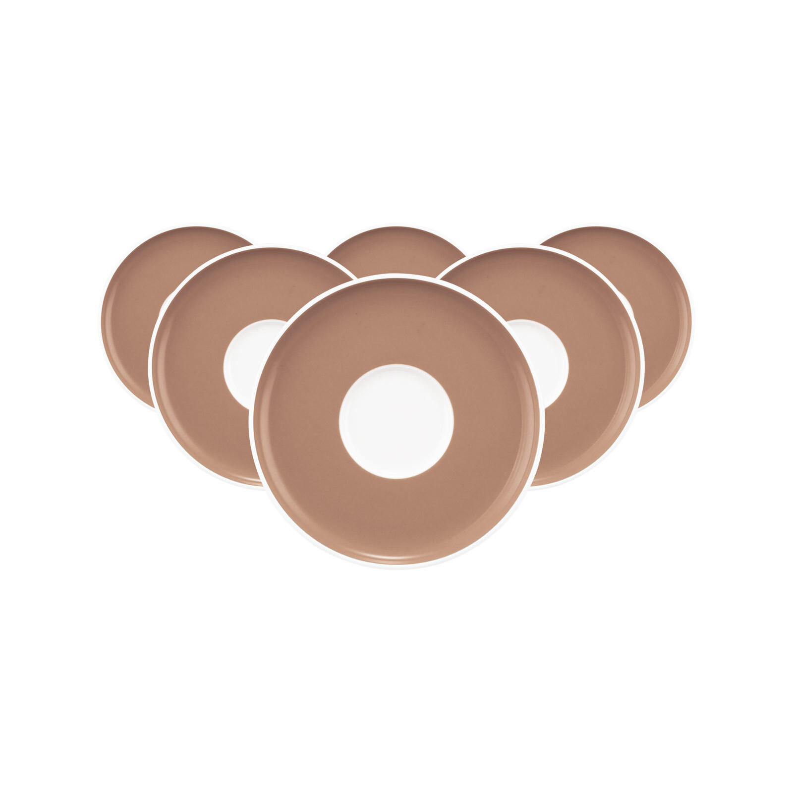 KOMBIUNTERTASSEN Sento Home Pure Colors Cocoa Brown ø 16,2 cm 6er Set - Hellbraun, Keramik (16.2cm) - Seltmann Weiden