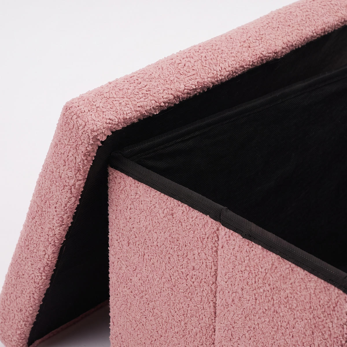 BÄNK Gammelrosa teddytyg förvaring - Pink, Träbaserade material/Textil (76/38/38cm) - Relaxdays