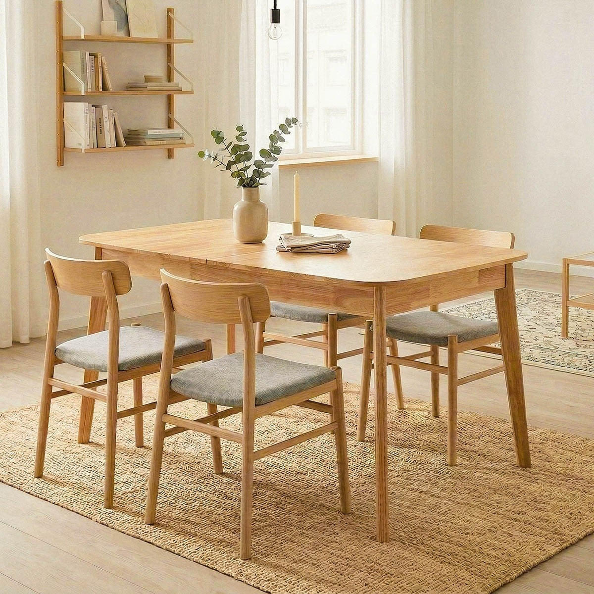 ESSTISCH Ausziehbarer 120-160 cm aus Gummibaumholz 80/75/120-160 cm - Nussbaumfarben, Holz (86.5/80/75cm) - Calicosy