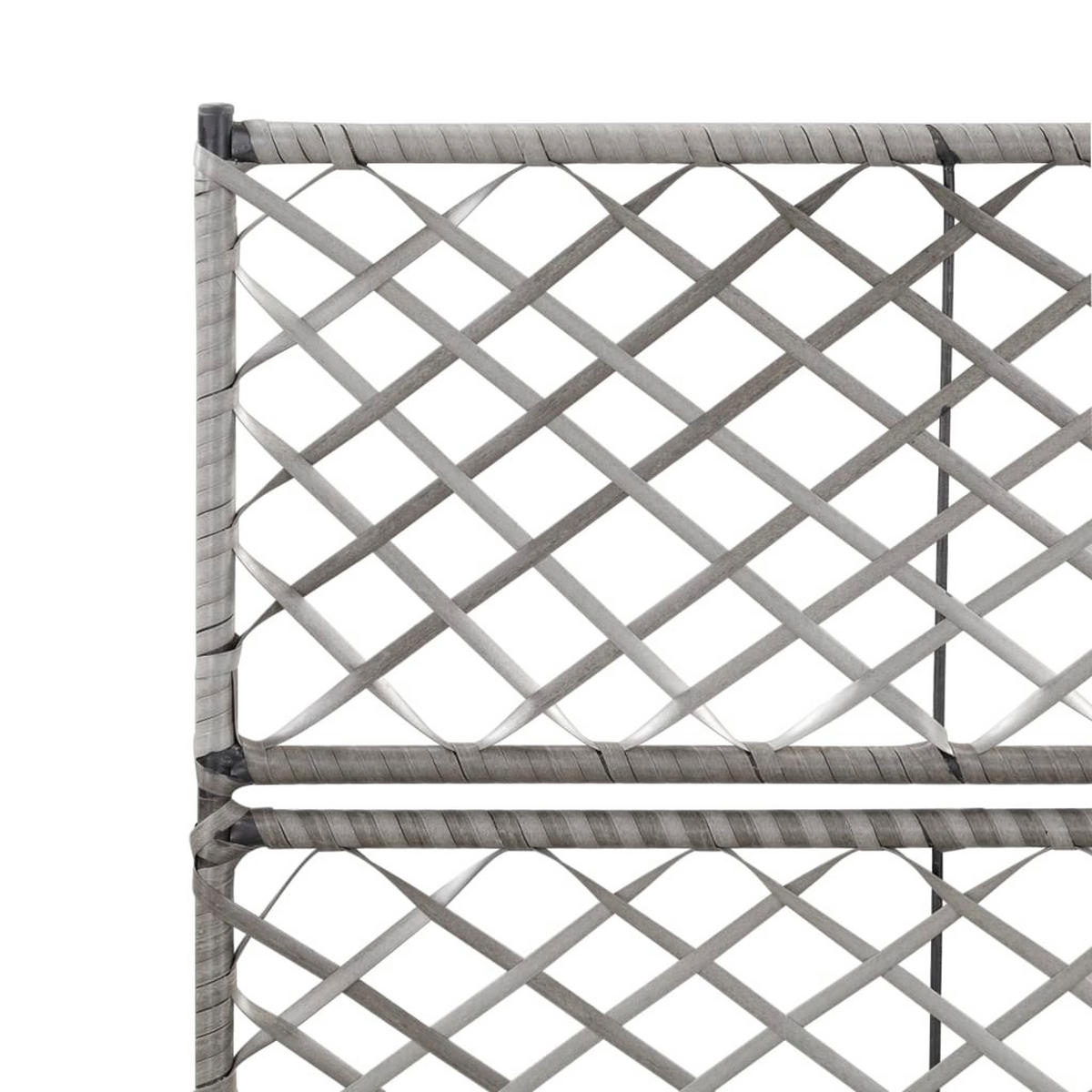 RANKKASTEN aus Rattan ELOT Grau 2 Töpfe 58x30x107 cm - Grau, Kunststoff (58/107/30cm) - DELUKE