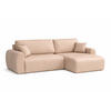 ECKSOFA Mit Schlaffunktion Ariel L, Velours, Stoff Salvador, Beige, Rechts - Beige, Holz (250/142cm) - Kaiser Möbel