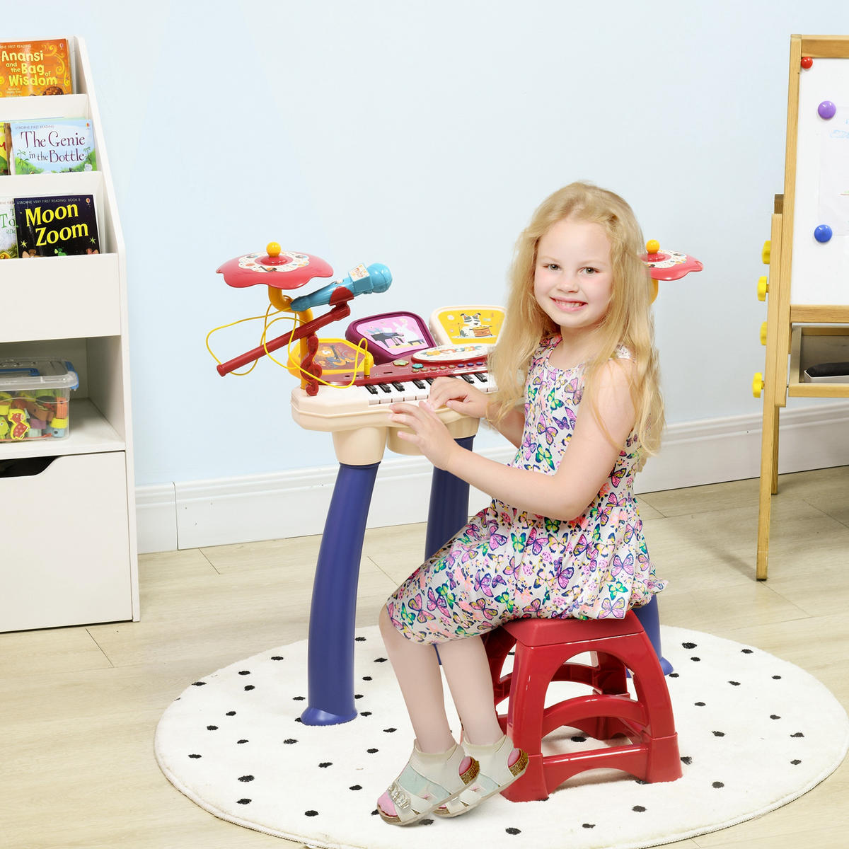 MUSIK-SET DE-18643 2-in-1 Piano & Schlagzeug mit Mikrofon - Multicolor, Kunststoff (32.2/71/74cm) - ComfortXL