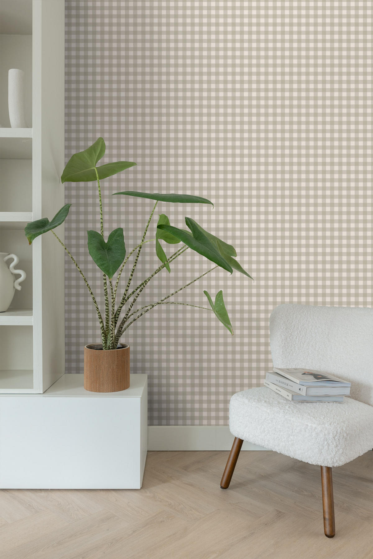 TAPETE Karomuster 50 x 900 cm - Braun, Papier (50/900cm) - ESTAhome