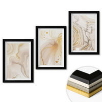 WANDBILDER 3er-Set - 20x30 cm Schwarzer Rahmen - Subtile abstrakte Muster - Schwarz, Kunststoff (20/30cm) - ArtPrintCave