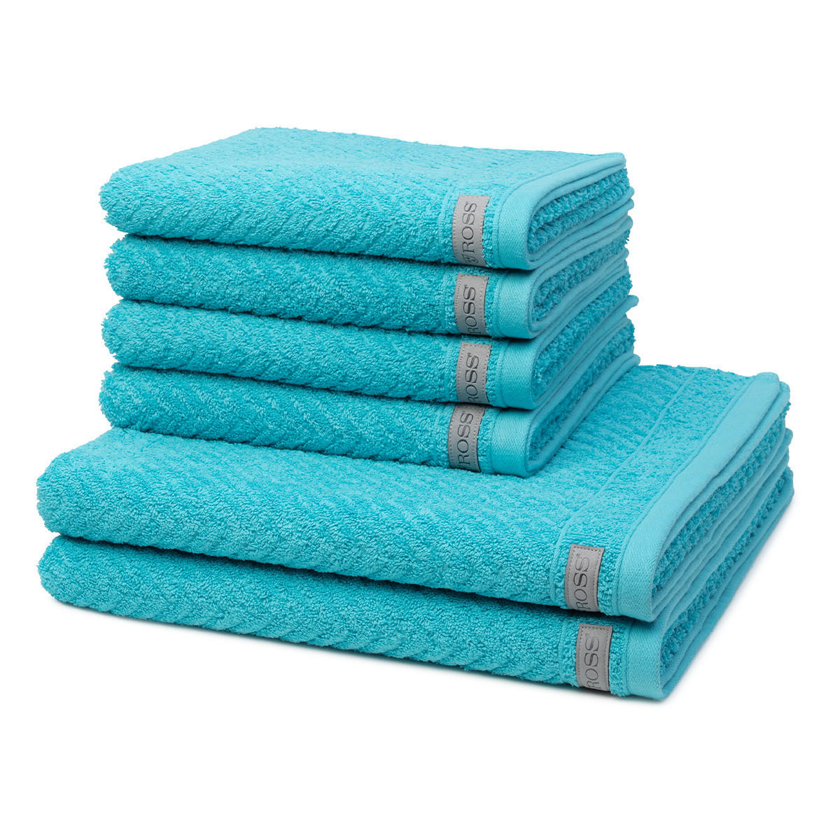 FROTTIERSET Smart 6-teilig - Türkis, Textil (50/100cm) - Ross