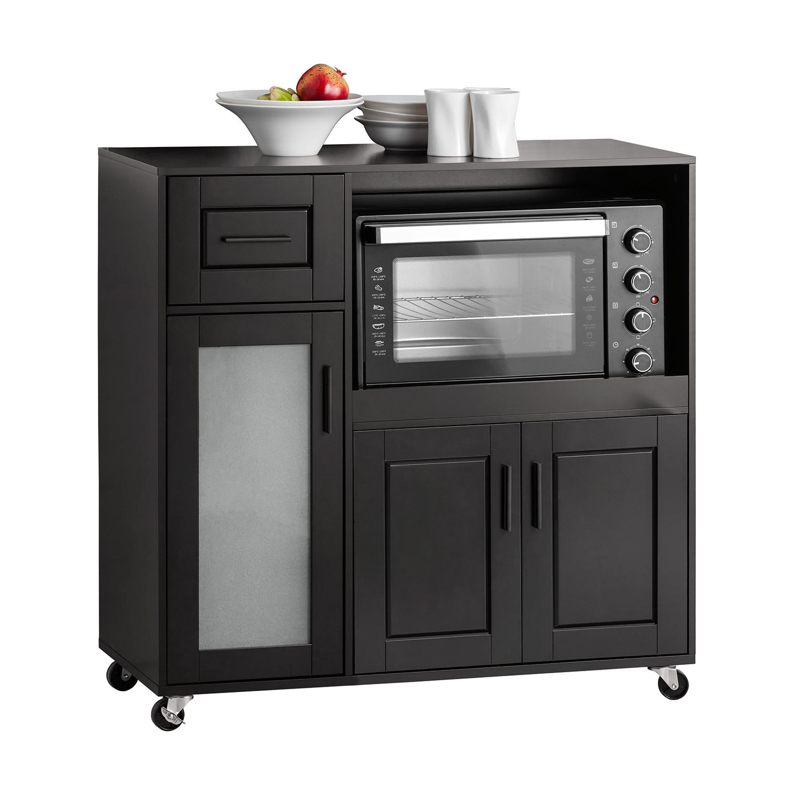 MIKROWELLENSCHRANK Schwarz - Schwarz, Holzwerkstoff (89/89/40cm) - SoBuy