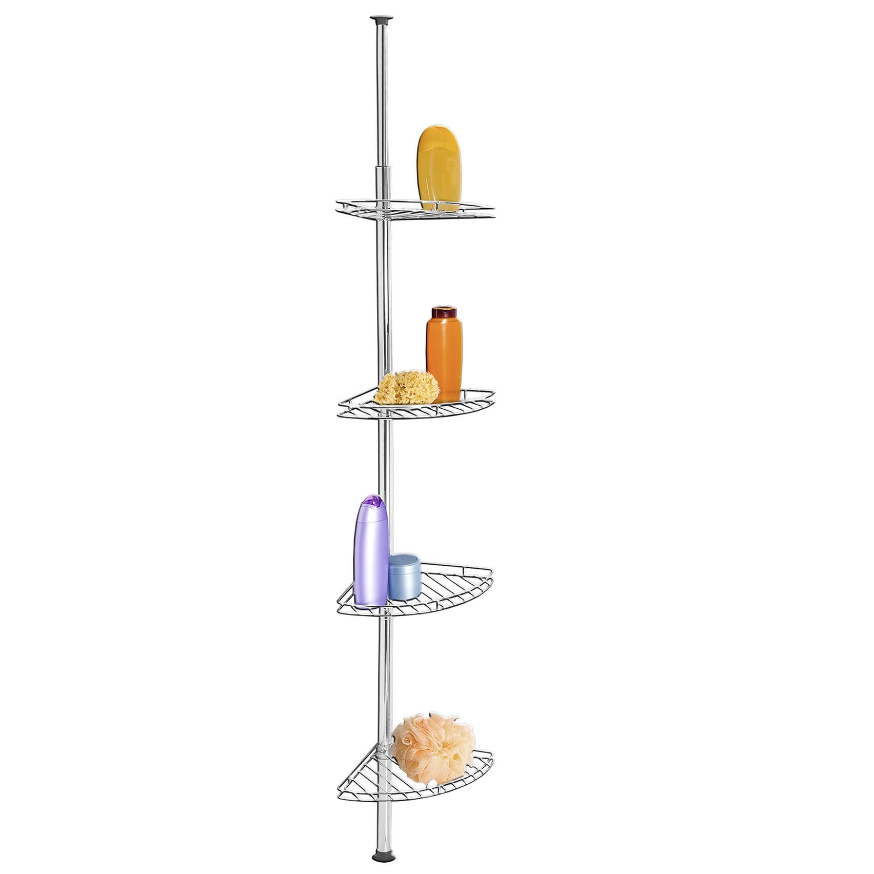 BADREGAL für Dusche - bis 4 Ebenen - Silberfarben, Metall (20/275/20cm) - Maximex