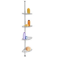 BADREGAL für Dusche - bis 4 Ebenen - Silberfarben, Metall (20/275/20cm) - Maximex