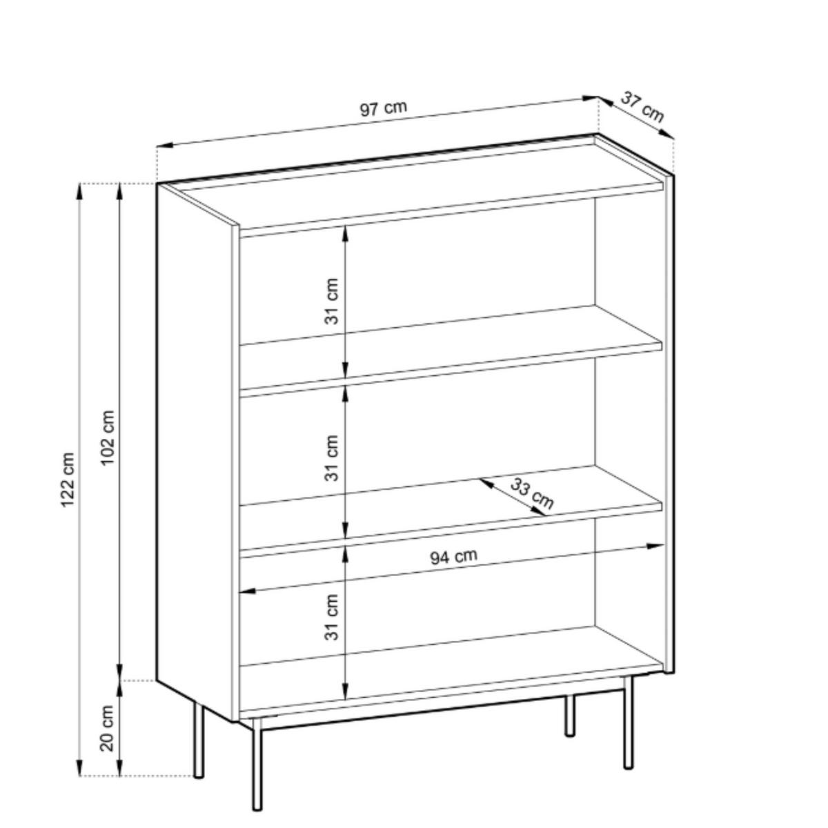 MODERNE Hochkommode LUMO KW2D (Kaschmir Matt, Eiche Linea, Metallfüße, Soft-Close) - Kaschmir/Eichefarben, Holz/Holzwerkstoff (97/122/37cm) - Ravio