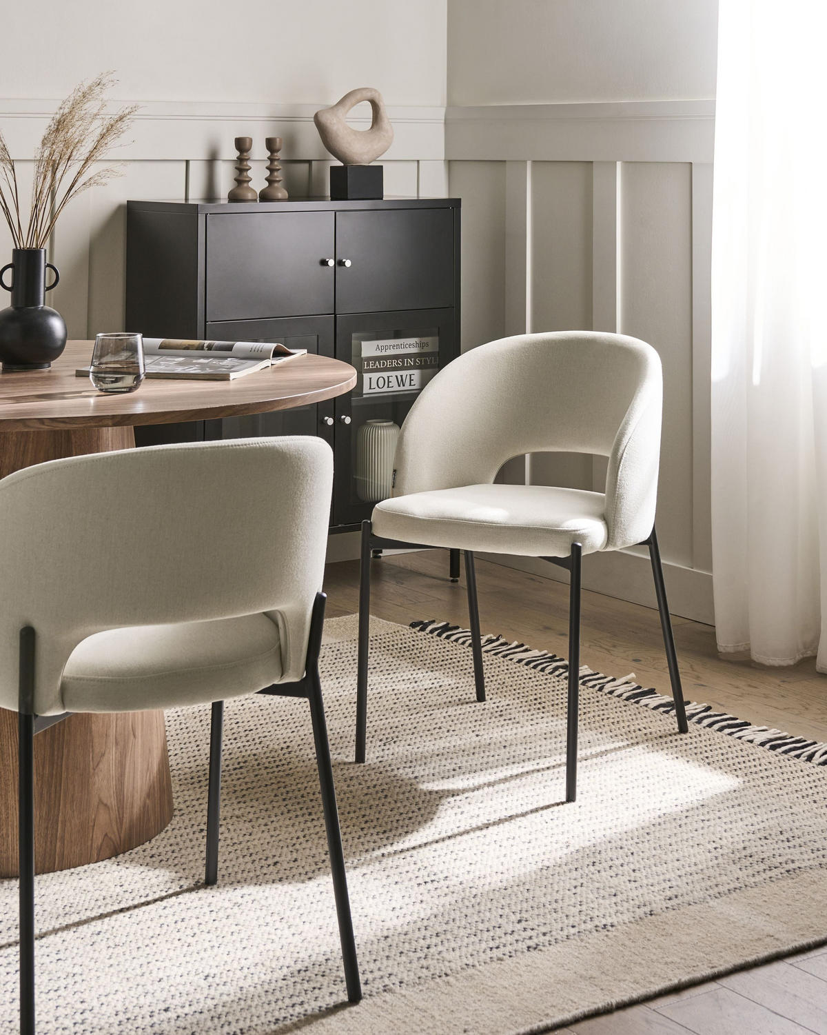 JÍDELNÍ ŽIDLE sada 2 ks Látka Světle béžová Penny - béžová, textil (46/76/50cm) - Beliani