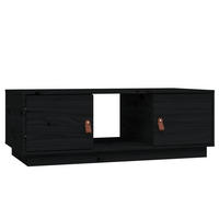 COUCHTISCH Schwarz 100x50x35 cm Massivholz Kiefer - Schwarz, Holz (100/50/35cm) - furnicato