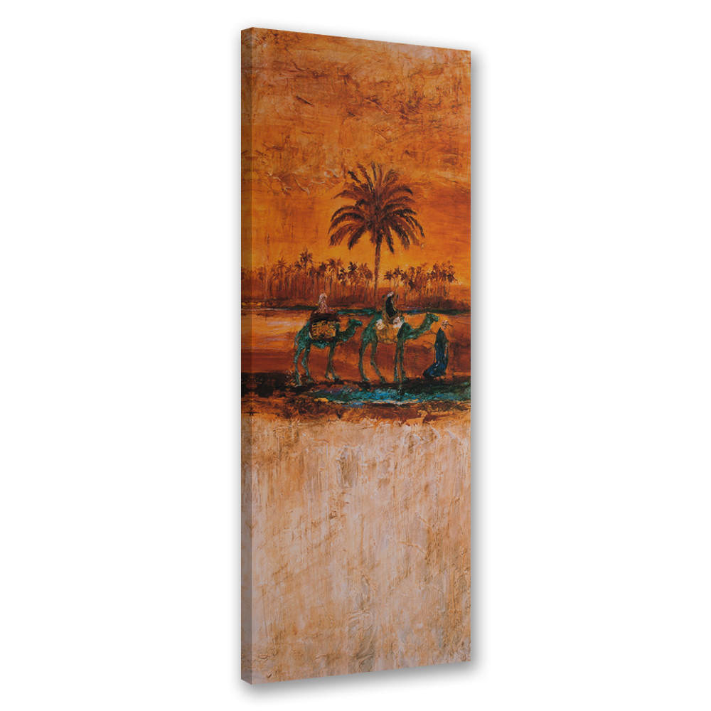 WANDBILD kamele in der wüste - Braun, Textil (30/90cm) - Feeby