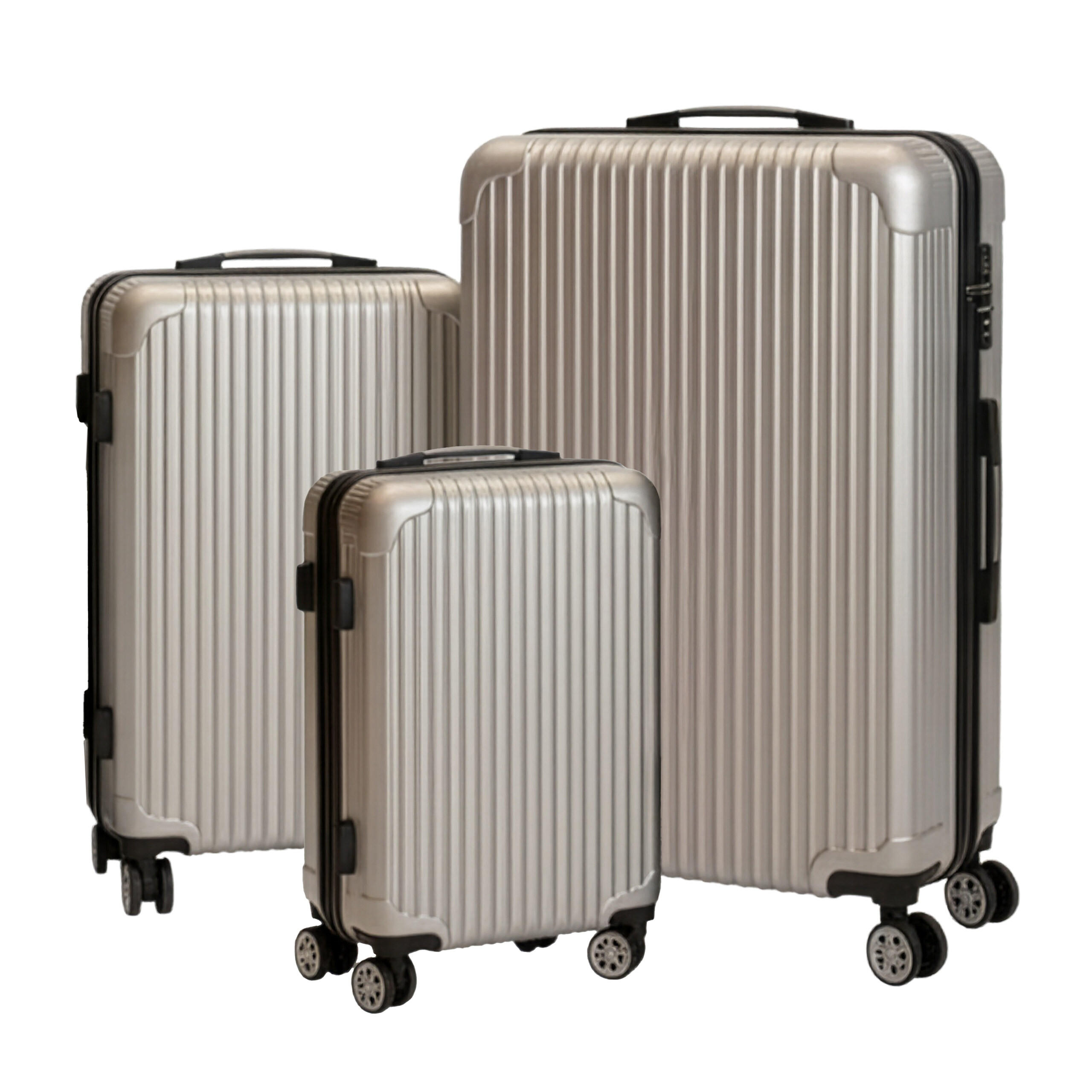 3-TLG.KOFFERSET - Silberfarben, Kunststoff (48/75/29cm) - Relaxdays