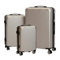 3-TLG.KOFFERSET - Silberfarben, Kunststoff (48/75/29cm) - Relaxdays