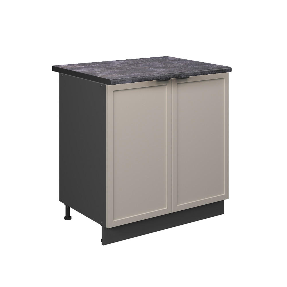 SPÜLENUNTERSCHRANK Fame-Line GrauBeige 80 cm mit Regal, AP Anthrazit - Greige/Anthrazit, Holzwerkstoff (80/82/60cm) - Vicco