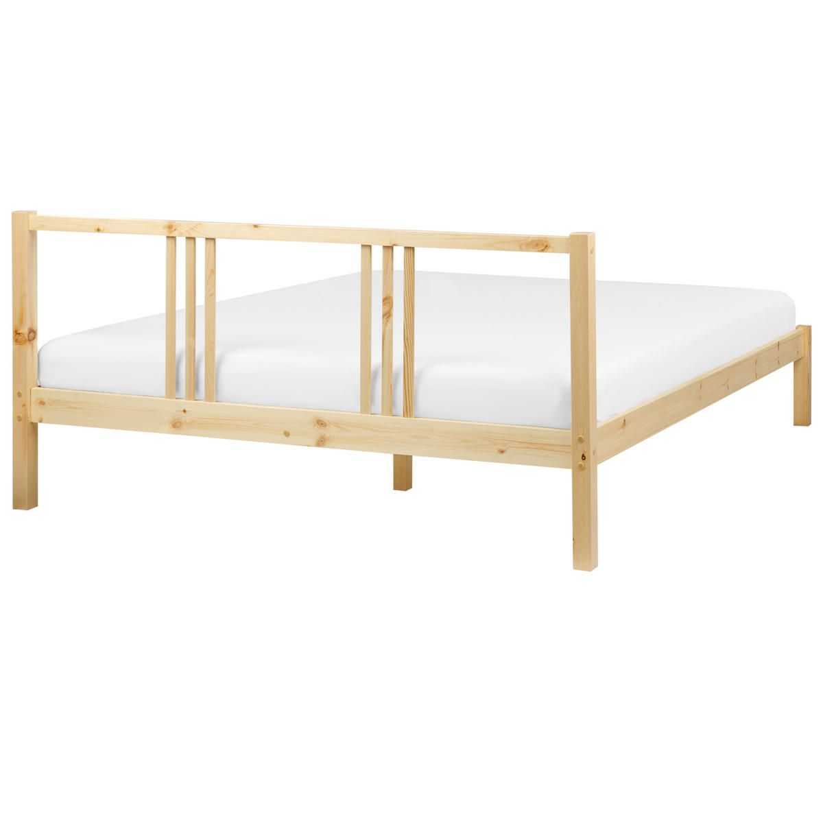 BETT mit Lattenrost 160x200 cm Heller Holzfarbton Vannes - Hellbraun, Holz (160/200cm) - Beliani