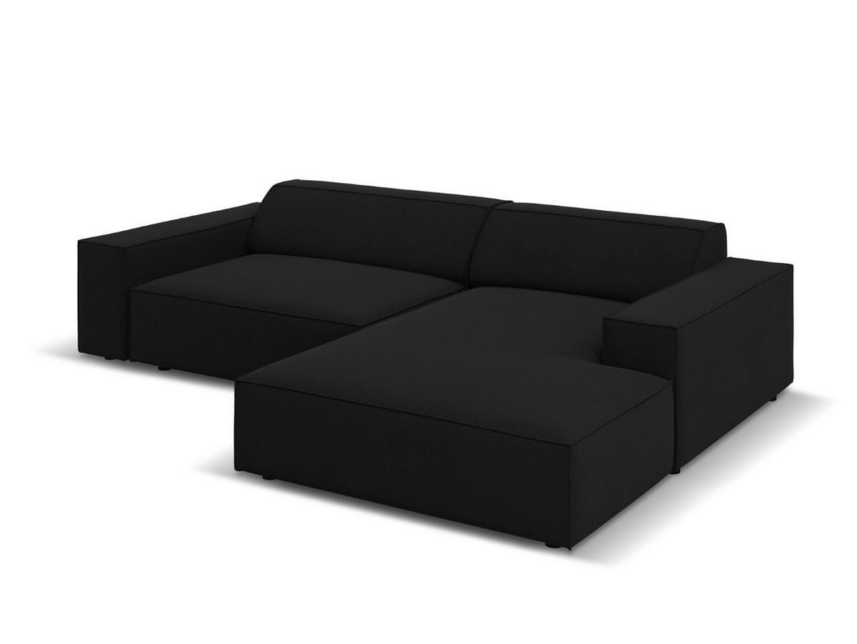 MODULARES-ECKSOFA rechts Jodie aus strukturiertem Stoff schwarz 3 Sitzplätze - Schwarz, Textil (166/224cm) - Micadoni